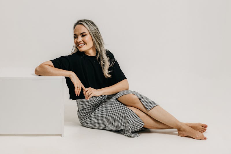 Confident fashion model during a professional casting audition in the UK